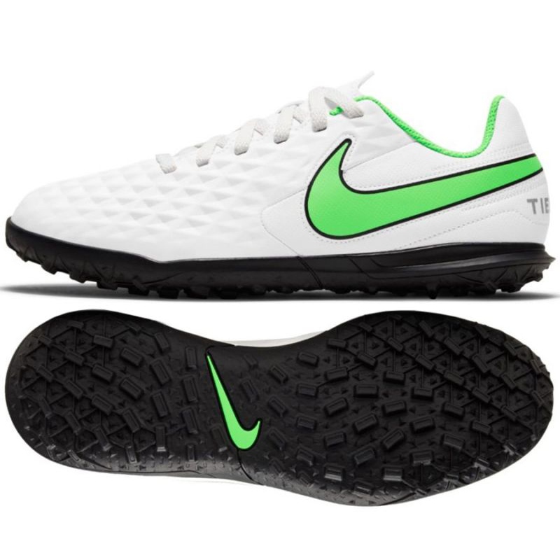 Buty piłkarskie Nike Tiempo Legend 8 Club Tf Jr AT5883 030 białe białe