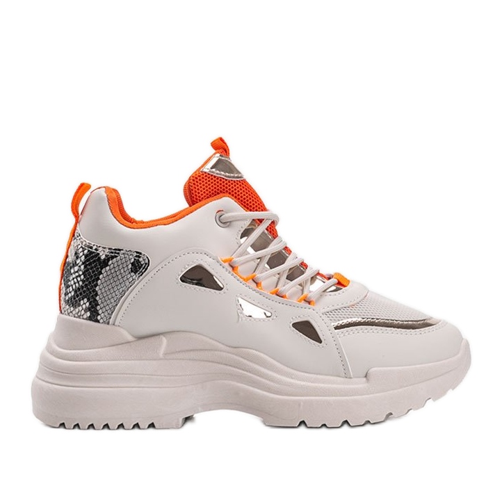 Biało beżowe sneakersy snake Felicia beżowy białe