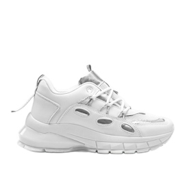 Białe sneakersy z srebrnymi wstawkami Guadalupe