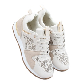 Buty sportowe beżowe V8033-3 Beige beżowy