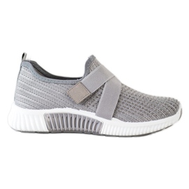 SHELOVET Buty Sportowe Z Kryształkami szare