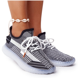 BM Sportowe Buty Na Żelowej Podeszwie Czarne Freestyler białe