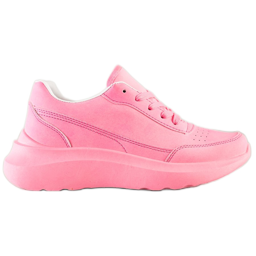 SHELOVET Klasyczne Sneakersy Z Eko Skóry różowe