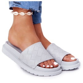 Klapki Damskie Na Platformie Big Star HH274688 Szare