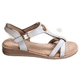 S. BARSKI Eleganckie Sandałki S.BARSKI białe