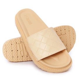 Klapki Damskie Na Platformie Big Star HH274689 Żółte