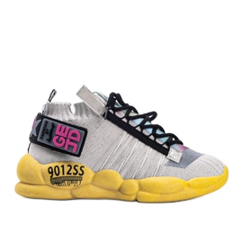 Sneakersy skarpetkowe beżowe Ava beżowy wielokolorowe