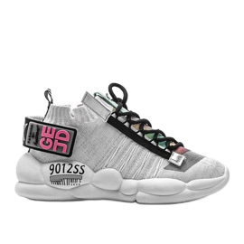 Sneakersy skarpetkowe białe Ava wielokolorowe