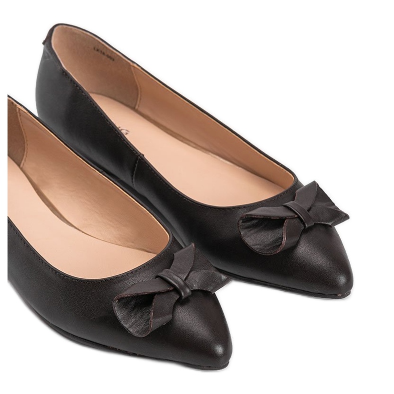 Brązowe balerinki z kokardką Lisa