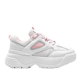 Białe sneakersy na grubej podeszwie Jaida