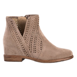 Filippo Wiosenne Ażurowe Botki brązowe