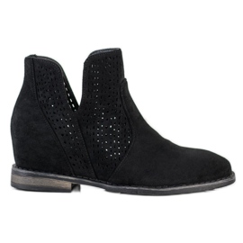 S. BARSKI Wiosenne Botki Z Wycięciem S.BARSKI czarne