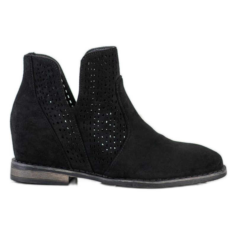 S. BARSKI Wiosenne Botki Z Wycięciem S.BARSKI czarne