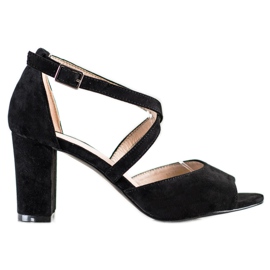 Zamszowe Sandały VINCEZA czarne