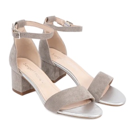 Sandały na słupku Sergio Leone szare