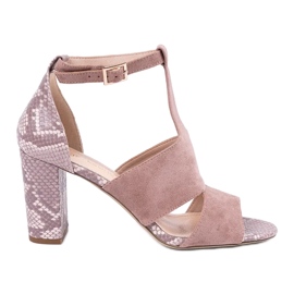 Zabudowane sandałki Sergio Leone różowe