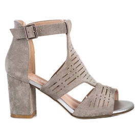 Ażurowe Sandały Sergio Leone beżowy