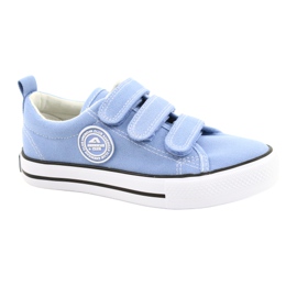 Trampki buty dziecięce na rzepy American Club blue LH63/21 niebieskie