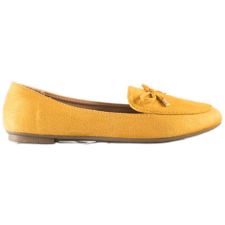 Abloom Zamszowe Lordsy Z Kokardą żółte