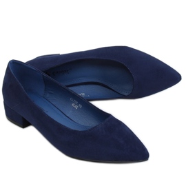 Czółenka na niskim obcasie granatowe CL70P Blue