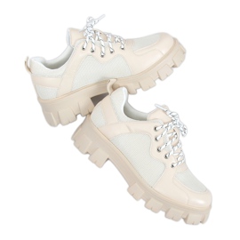 Mokasyny na wysokiej podeszwie beżowe NC1129 Beige beżowy