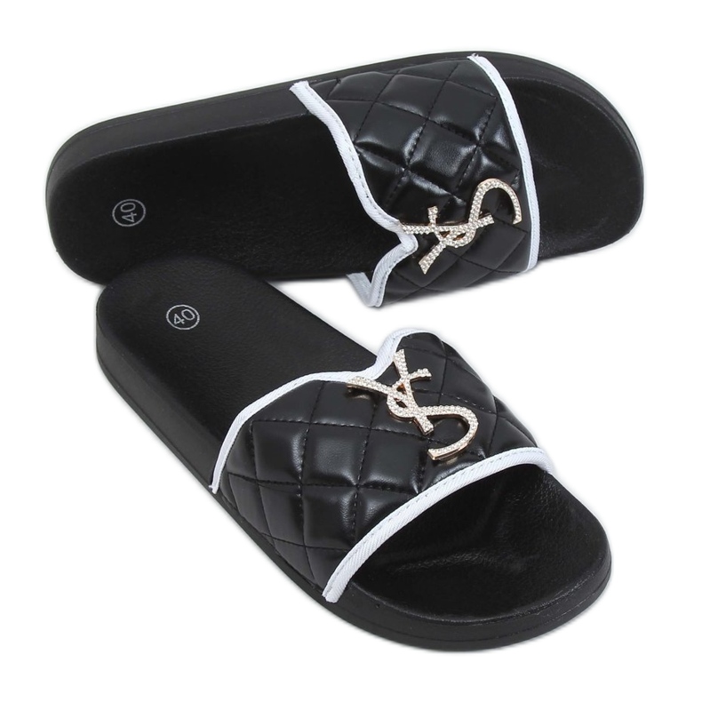 Klapki damskie czarne BG77P Black