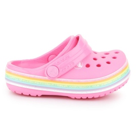 Klapki Crocs Crocband Rainbow Glitter Clg K 206151-669 różowe