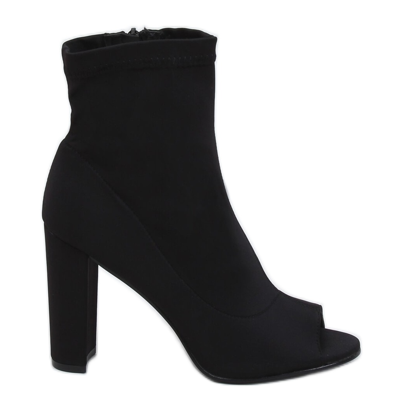 Botki open toe czarne NS031P Black