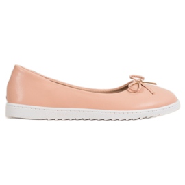 Diamantique Modne Baleriny Z Eko Skóry różowe