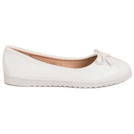 Diamantique Modne Baleriny Z Eko Skóry białe