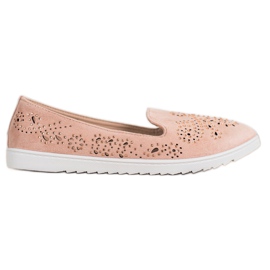 Renda Zamszowe Lordsy Z Kryształkami różowe