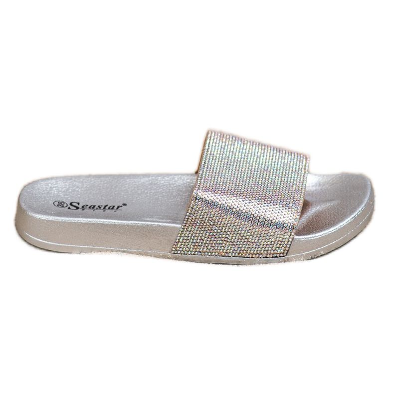 Seastar Klapki Z Kryształkami szare