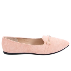 Mokasyny migdałowe noski różowe 3C-6 Pink