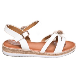 Weide Wygodne Białe Sandałki