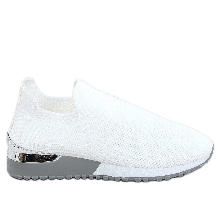 Buty sportowe skarpetkowe białe LDH006 White