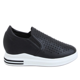 Trampki slip on na koturnie czarne HY-251 Black