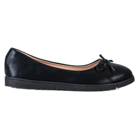 Diamantique Modne Baleriny Z Eko Skóry czarne