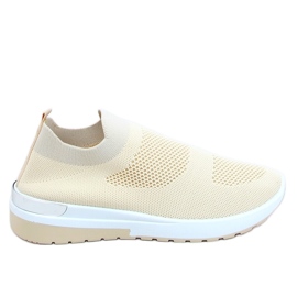 Buty sportowe skarpetkowe beżowe G-362 Beige beżowy