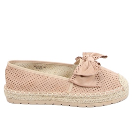Espadryle damskie beżowo-różowe J131-22 Beige beżowy