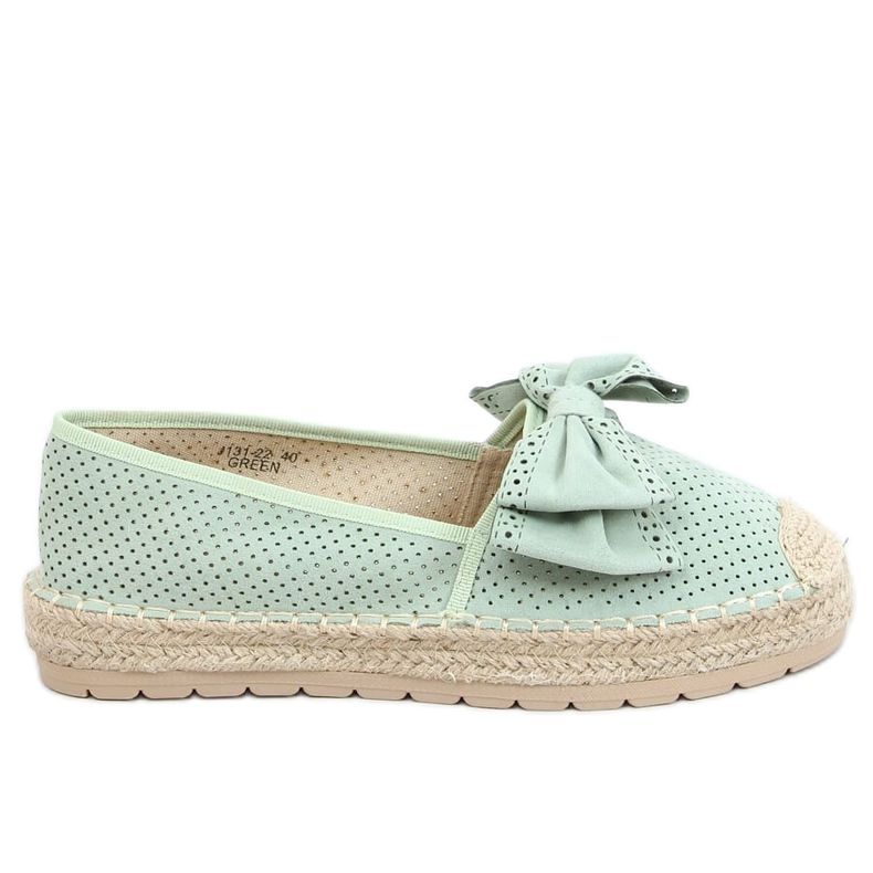 Espadryle damskie seledynowe J131-22 Green zielone