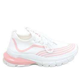 Buty sportowe skarpetkowe białe BX1820-SP WHITE/PINK różowe