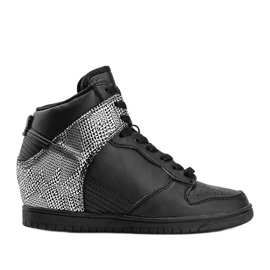 Czarne sneakersy za kostkę z motywem zwierzęcym