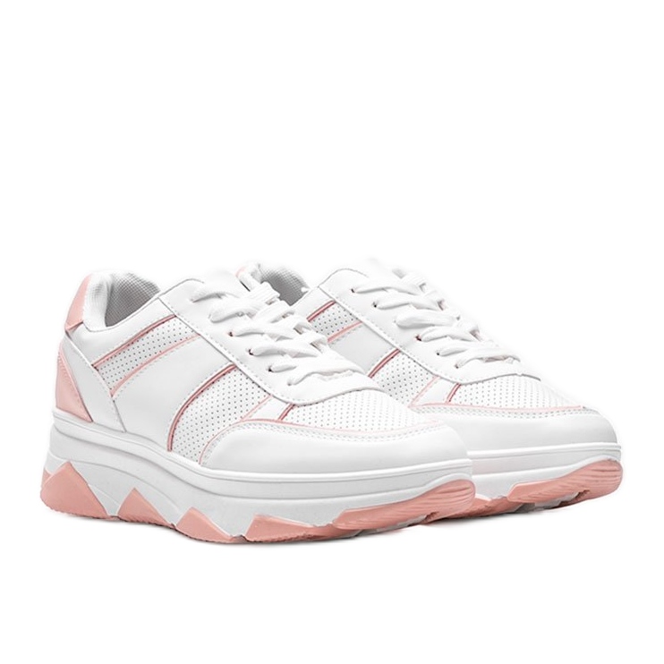 Biało różowe sneakersy Julissa białe