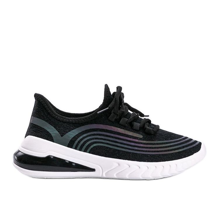 Czarne wsuwane obuwie sportowe z holograficznym wzorem Delaney