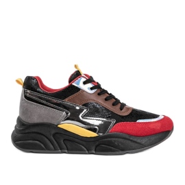 Czarne sneakersy w motywie skóry węża Lindsay