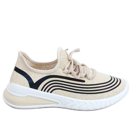 Buty sportowe skarpetkowe beżowe 3436 Beige beżowy