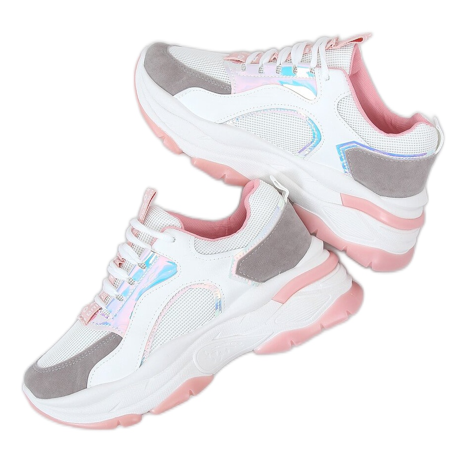 Buty sportowe białe R12YD518-11 Pink różowe
