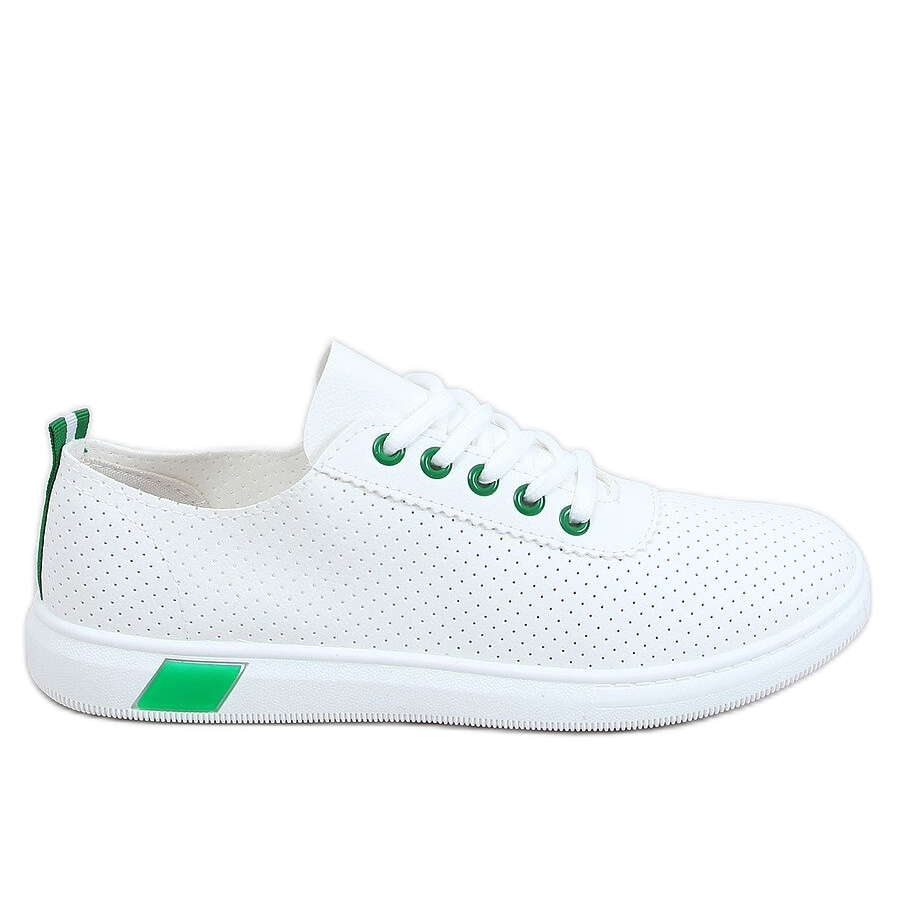 Tenisówki damskie biało-zielone LA42 Green białe