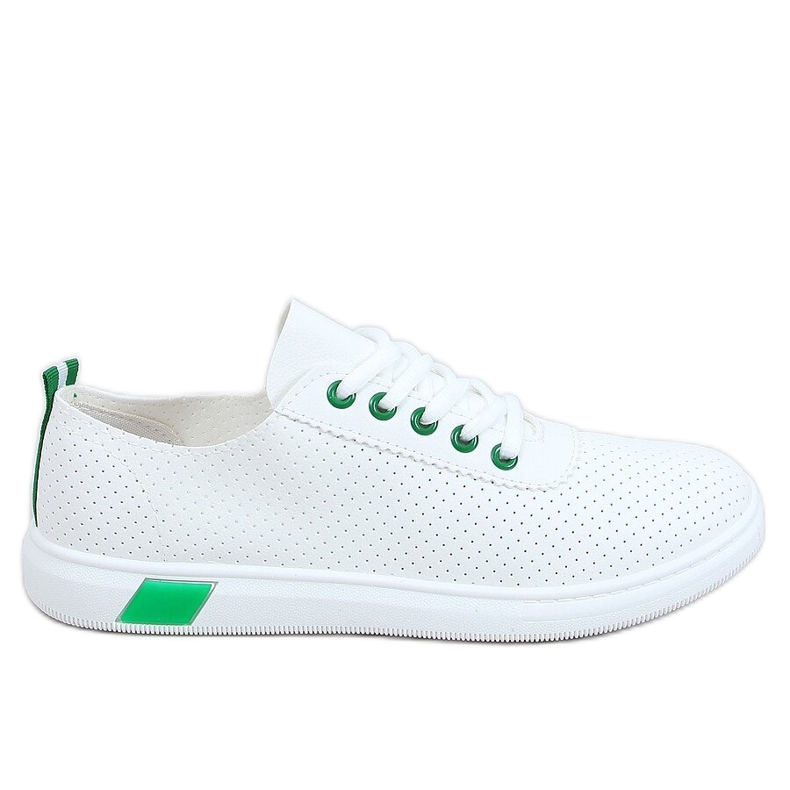 Tenisówki damskie biało-zielone LA42 Green białe