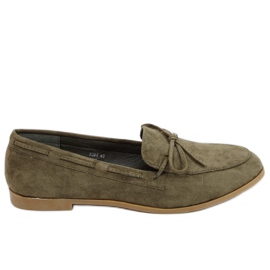 Mokasyny damskie klasyczne zielone 3394 Green